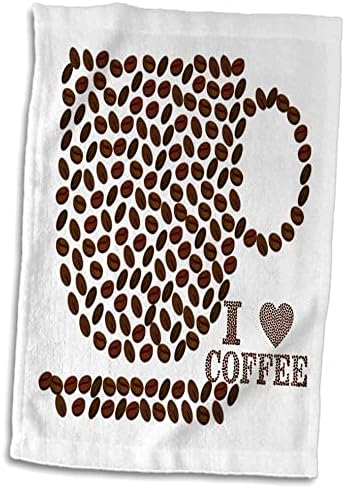 3drose תבניות מופשטות - תמונה של כוס שעועית קפה ואני קפה לב - מגבות