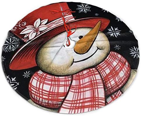 Lveshop איש השלג חובש חצאית עץ חג המולד כובע עגול יוקרה עגול מקורה מחצלת חיצונית כפרי חג המולד קישוטי עץ עץ ≠ 30 /36 /48