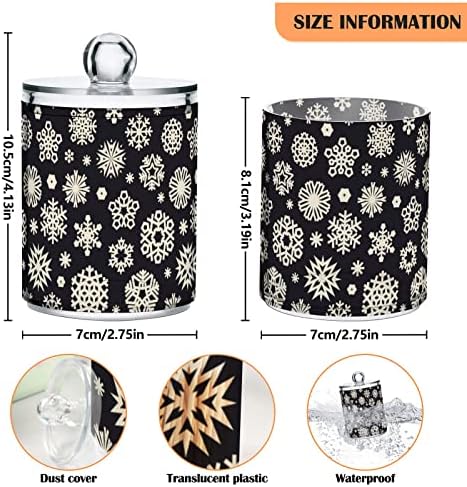 Alaza 2 Pack QTIP מחזיק מחזיק מתקן חג המולד של פתיתי שלג מארגני אמבטיה למארגני אמבטיה לכדורי כותנה/ספוגיות/רפידות/חוט